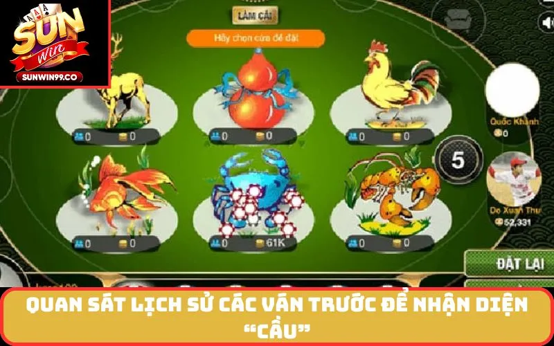 Quan sát lịch sử các ván trước để nhận diện “cầu”